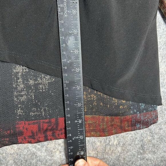 Ali Miles Tunic Top Womens 1X Cowl Neck Multicolored Accents Art To Wear Arsty - Picture 6 of 8